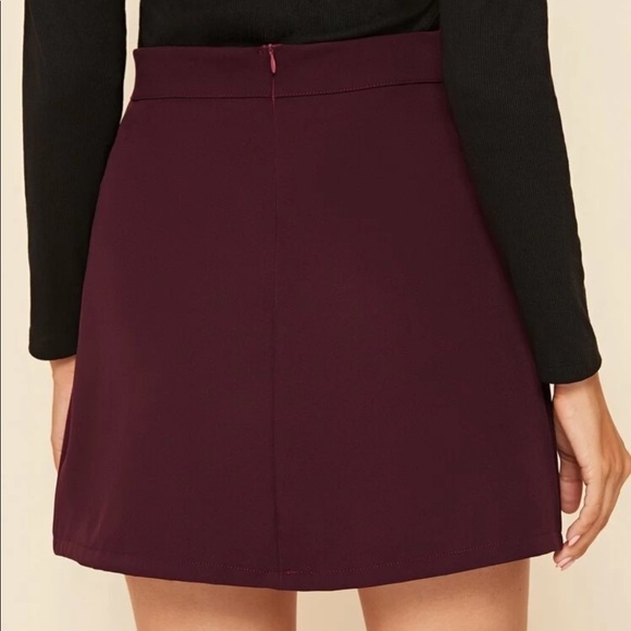 Double button skirt burgundy gold - Picture 2 of 3